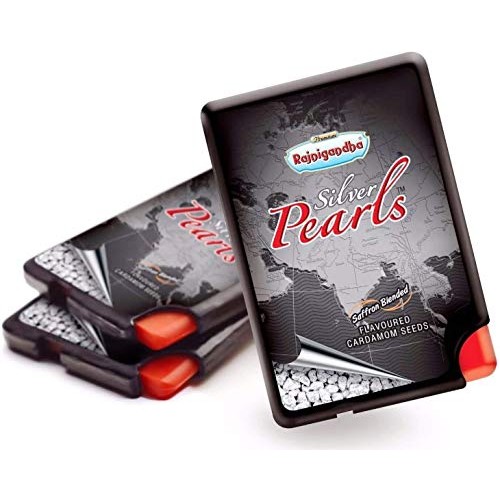 Rajnigandha Silver Coated Saffron Blended Pearls Cardamom Seeds