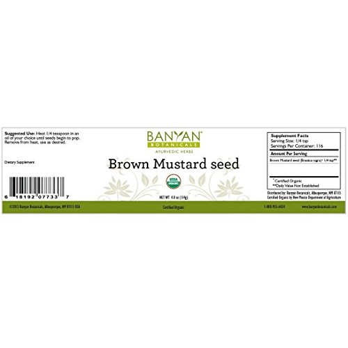 Banyan Botanicals Brown Mustard Seed - Usda Organic - Heating Sp