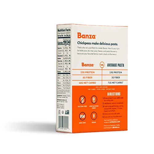 Banza Chickpea Pasta, Variety Pack 2 Penne/2 Rotini/2 Shells -