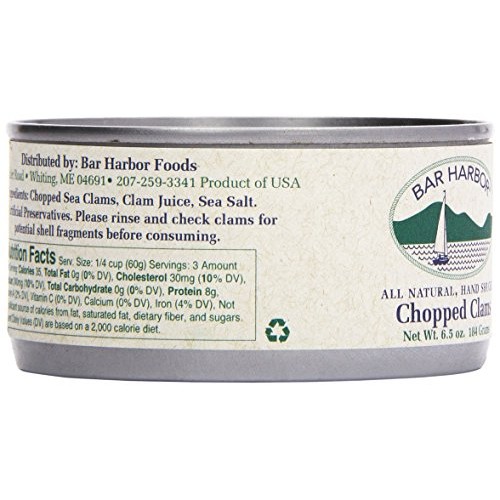 Bar Harbor Clams, All Natural Chopped, 6.5 Ounce Pack Of 12