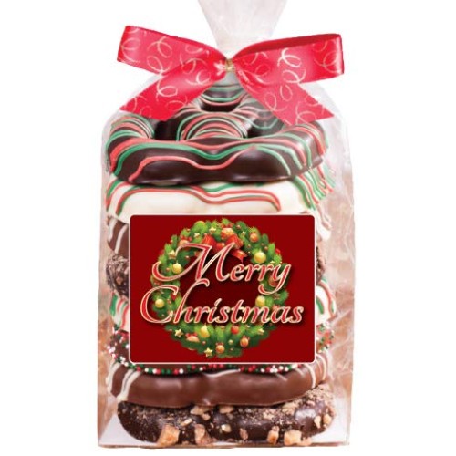 Christmas Chocolate Covered Pretzels - 8Pc Bag