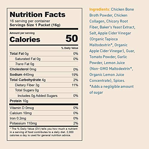 Bare Bones Bone Broth Instant Powdered Beverage Mix, Chicken, 10