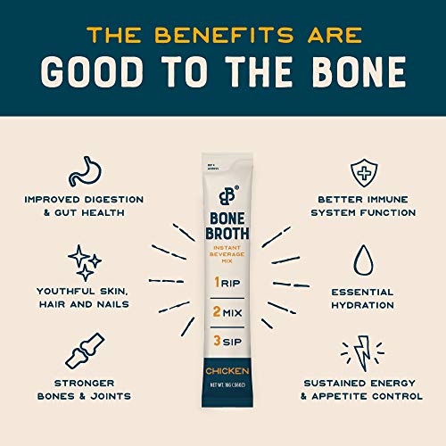 Bare Bones Bone Broth Instant Powdered Beverage Mix, Chicken, 10