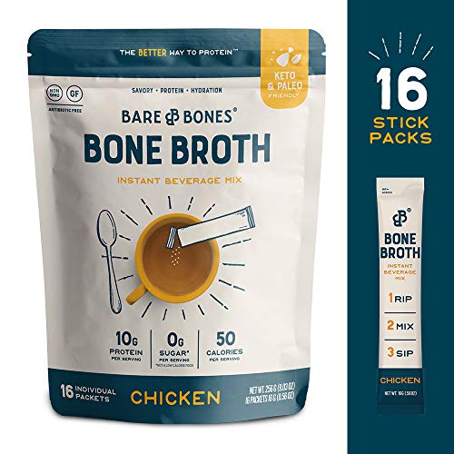 Bare Bones Bone Broth Instant Powdered Beverage Mix, Chicken, 10