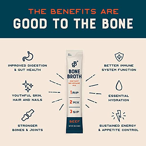Bare Bones Bone Broth Instant Powdered Mix, Variety Pack, 8 Chic...