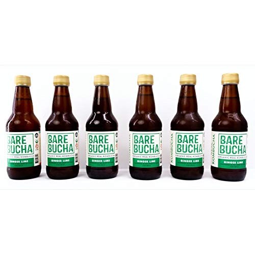 Organic Kombucha Bare Bucha - Ginger Lime - 6-Pack, No Sugar A