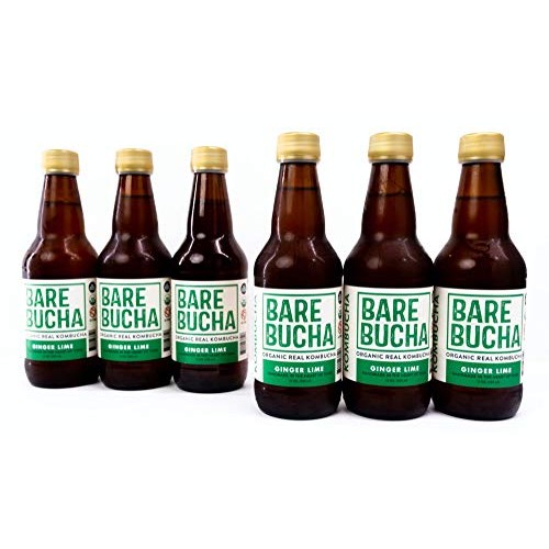 Organic Kombucha Bare Bucha - Ginger Lime - 6-Pack, No Sugar A
