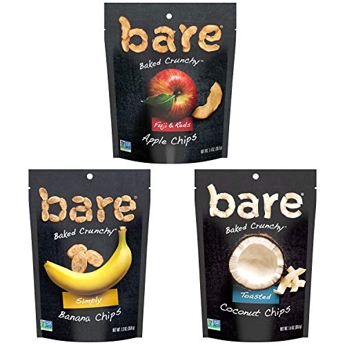 Bare Baked Crunchy Apple Chips, Banana Chips, And Coconut Chips,