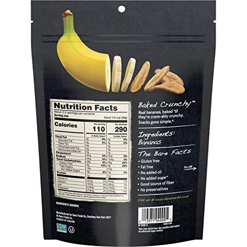 Bare Baked Crunchy Banana Chips, Simply, Gluten Free, 2.7 Ounce,