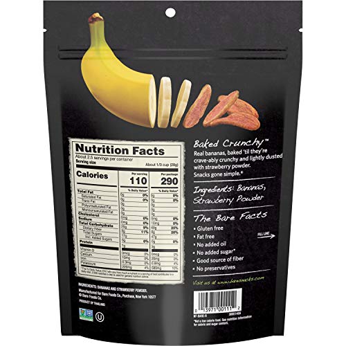 Bare Baked Crunchy Banana Chips, Strawberry, Gluten Free, 2.7 Ou