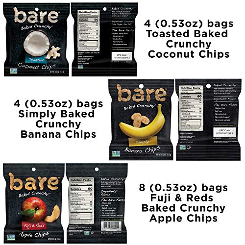 Bare Baked Crunchy Fruit Variety Pack, Apples, Bananas, And Coco