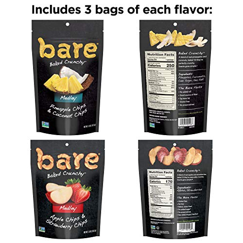 Bare Medleys Fruit Snack Pack, Gluten Free Snacks, Apple Strawbe