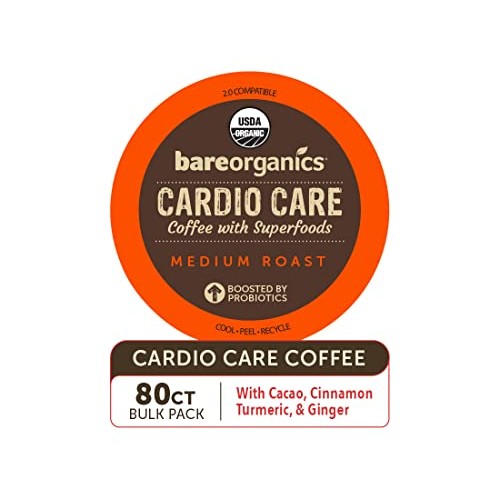 Bare Organics 15947 Cardio Care USDA Organic Coffee Pods, Keurig...