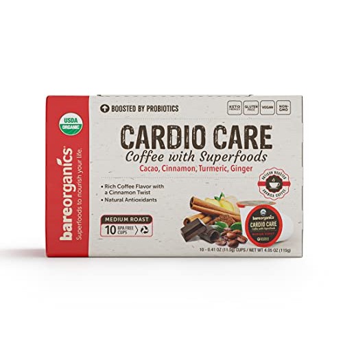 Bare Organics 15947 Cardio Care USDA Organic Coffee Pods, Keurig...