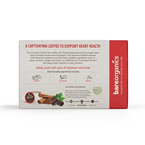 Bare Organics 15947 Cardio Care USDA Organic Coffee Pods, Keurig...