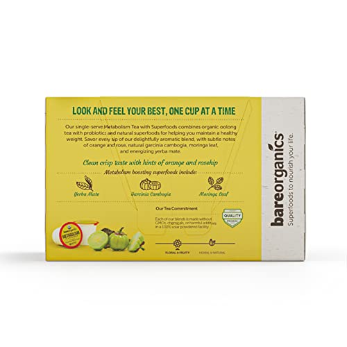 BareOrganics 12338 Slim Care Tea with Superfoods, Organic Probio...