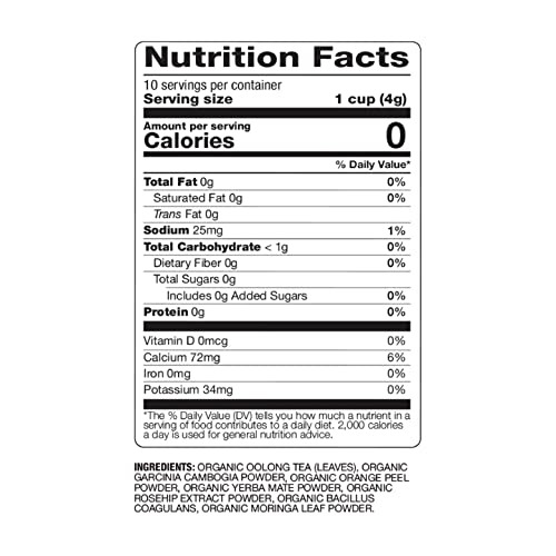 BareOrganics 12338 Slim Care Tea with Superfoods, Organic Probio...