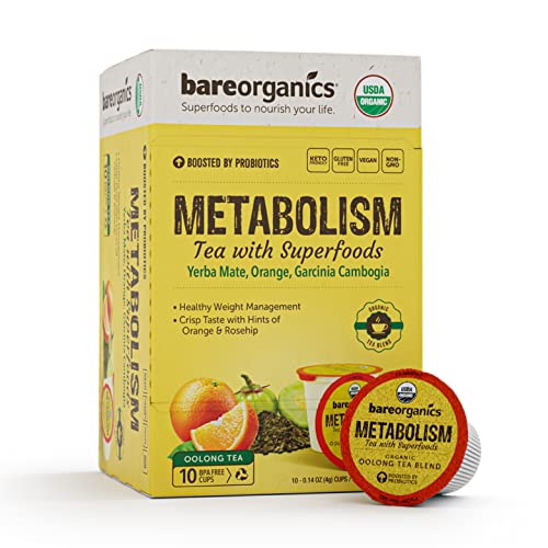 BareOrganics 12338 Slim Care Tea with Superfoods, Organic Probio...