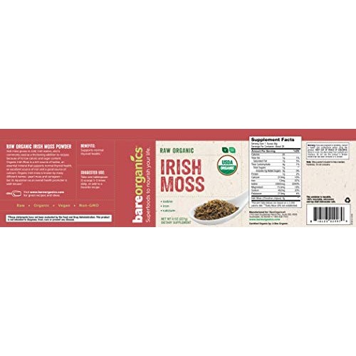Bareorganics Irish Moss Powder | Superfood Powder | Keto &Amp; Paleo