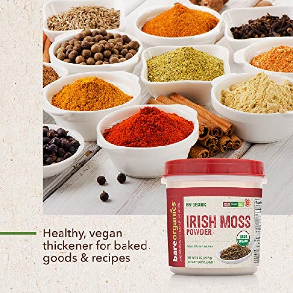 Bareorganics Irish Moss Powder | Superfood Powder | Keto &Amp; Paleo