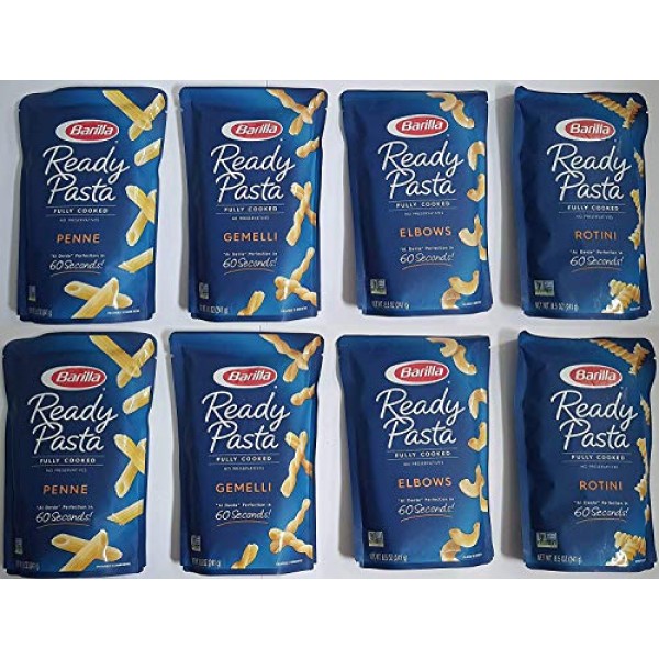8-pack Variety, Barilla Ready Pasta: 2 pouches each of Rotini, P...