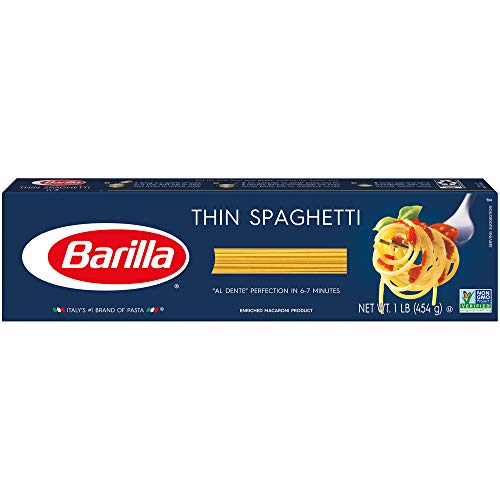 Barilla Blue Box Thin Spaghetti Pasta, 16 Oz. Boxes Pack Of 20