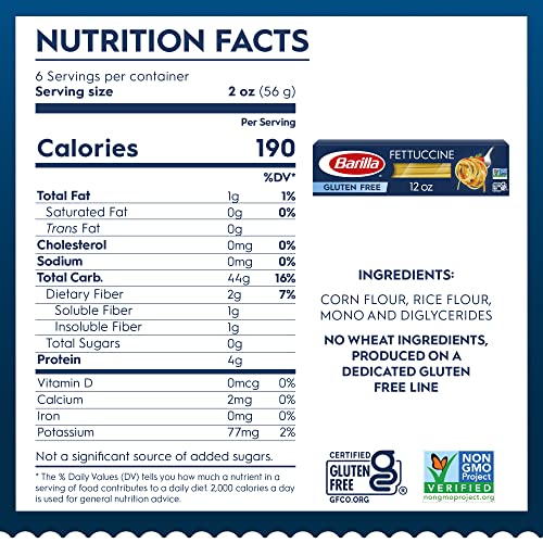 Barilla Gluten Free Fettuccine, 12 Ounce - Non-Gmo Gluten Free P