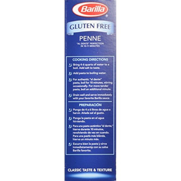 BARILLA Gluten Free Penne Pasta, 12 Ounce Pack of 4/8 - Non-GM...