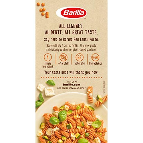Barilla Red Lentil Rotini Pasta, 8.8 Ounce - Plant Based Protein