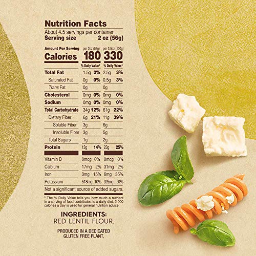 Barilla Red Lentil Rotini Pasta, 8.8 Ounce - Plant Based Protein