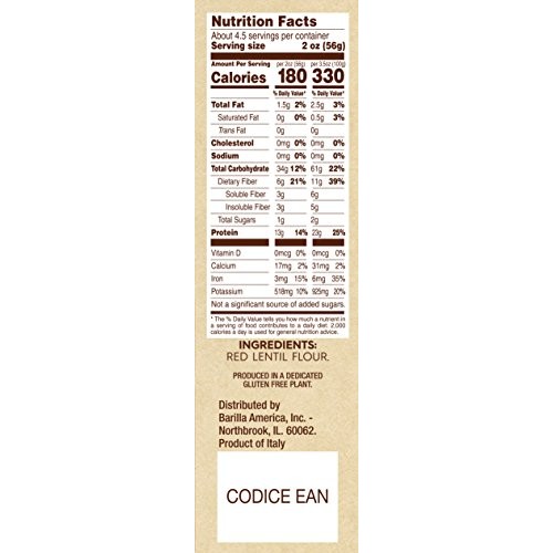 Barilla Red Lentil Rotini Pasta, 8.8 Ounce - Plant Based Protein