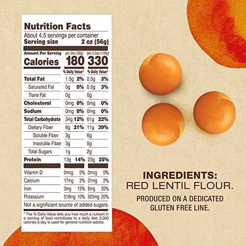 Barilla Red Lentil Pasta, Gluten Free Pasta, Rotini, 8.8 Oz Pac