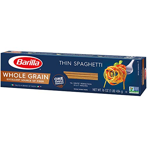 Barilla Whole Grain Pasta, Thin Spaghetti, 13.25Oz,Pack Of 4