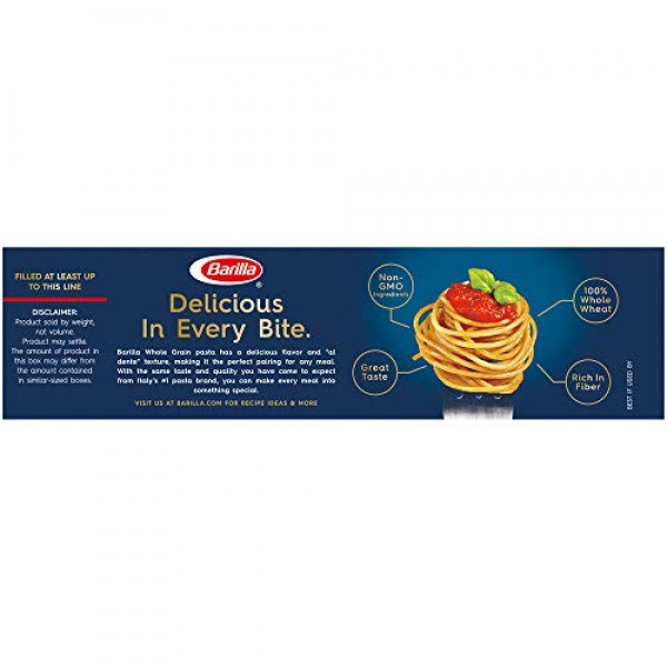 Barilla Whole Grain Pasta, Thin Spaghetti, 13.25Oz,Pack Of 4