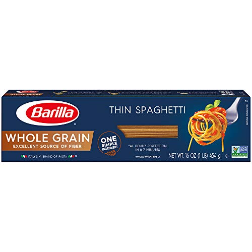 Barilla Whole Grain Pasta, Thin Spaghetti, 13.25Oz,Pack Of 4