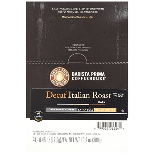 Keurig Barista Prima Coffeehouse Decaf Italian Roast Coffee K-Cu