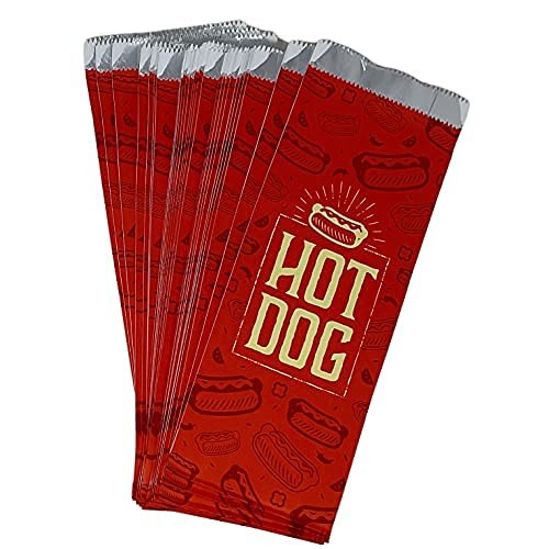 Hot Dog Grease Proof Food Wrapper Bags 50