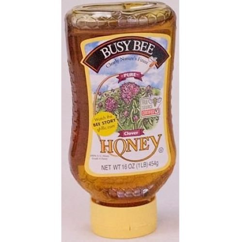 Honey Busy Bee Clover Squeeze Bottle 12 Case 16 Ounce