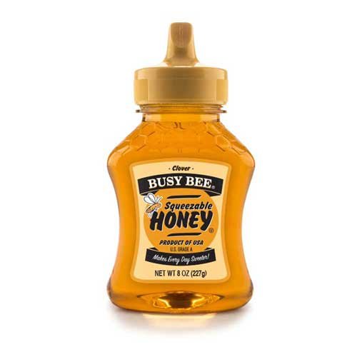 Honey Busy Bee Clover Squeeze Bottle 12 Case 8 Ounce