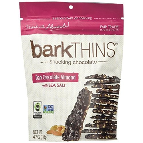 Barkthins Snacking Dark Chocolate 4.7 Oz Almond With Sea Salt