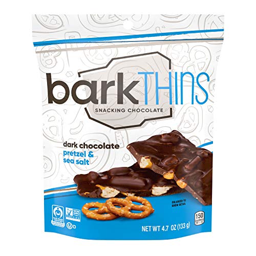 Barkthins Snacking Dark Chocolate, Pretzel With Sea Salt, 4.7 Ounce