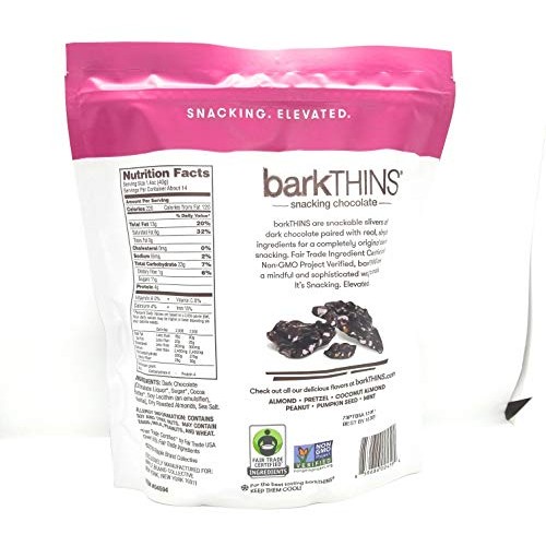 Barkthins Snacking Dark Chocolate Almond Sea Salt, 20Oz