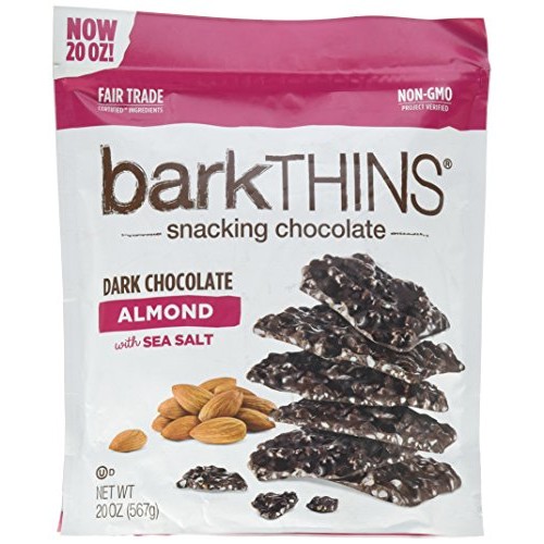 Barkthins Snacking Dark Chocolate Almond Sea Salt, 20Oz