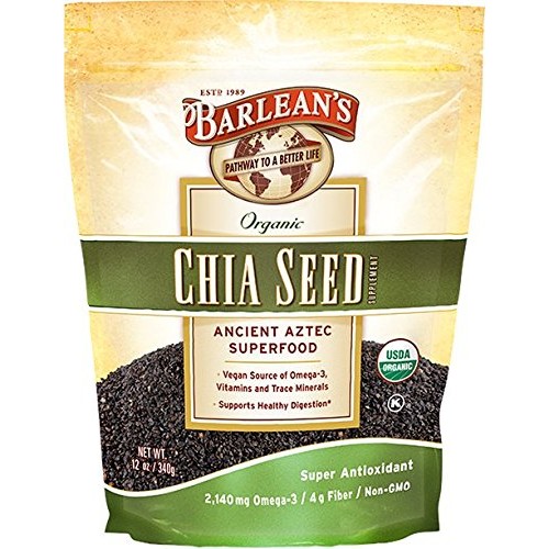 Barleans Non-Gmo Organic Chia Seed, 12 Ounce