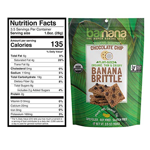 Barnana Organic Crunchy Banana Brittle - Toasted Coconut Chocola
