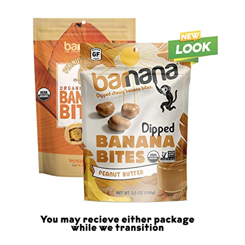 Barnana Organic Chewy Banana Bites, Peanut Butter Banana Flavor,