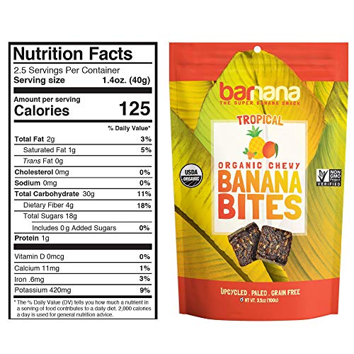Barnana Organic Chewy Banana Bites - Variety - 3.5 Ounce, 3 Pack