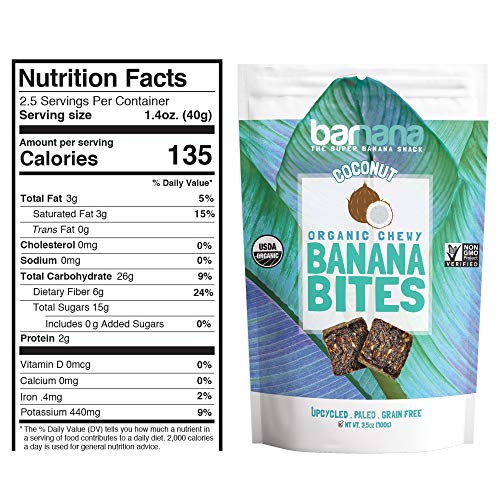 Barnana Organic Chewy Banana Bites - Variety - 3.5 Ounce, 3 Pack