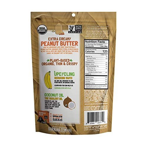 Barnana Organic Crunchy Banana Brittle - Peanut Butter, 3.5 Ounc