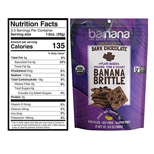 Barnana Organic Crunchy Banana Cookie Brittle - Double Chunk Dar